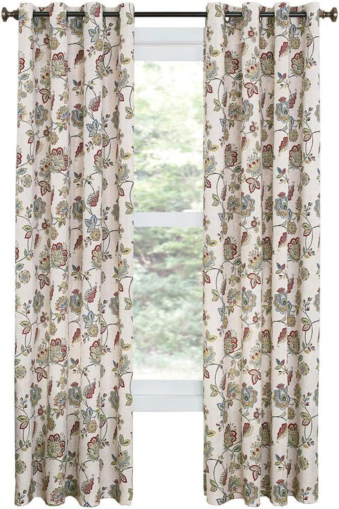 Renaissance Home Fashion Collections Etc Colette Printed Grommet Panel, 52" x 84", Jewel...