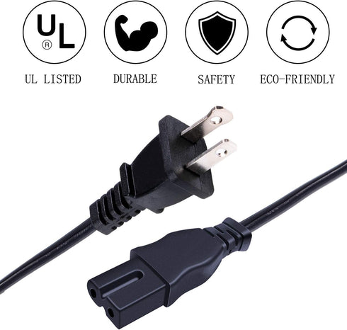 8ft Power Cord Replacement for Toshiba 19LV61K 22LV505 40L2400U 15LV505 19LV505 19LV610U 72796185 AE009538 22LV610U 40L3400U 50L1400U 50L2400U 50L...