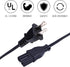 8ft Power Cord Replacement for Toshiba 19LV61K 22LV505 40L2400U 15LV505 19LV505 19LV610U 72796185 AE009538 22LV610U 40L3400U 50L1400U 50L2400U 50L...