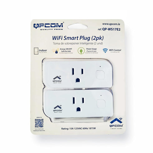 QPCOM Smart Plug for Home Automation, 15A Single Outlet. It Compatible with Alexa, Google Assistant, Controlled by QPCOM Smart App, Safe for Kids,...