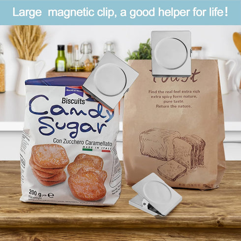 FINDMAG 4 Pack Clip Magnets 2.2inch Extra Large Magnetic Clips Heavy Duty, Fridge Magnet Clips, Whiteboard Magnet Clips, Clip Magnets for Fridge H...
