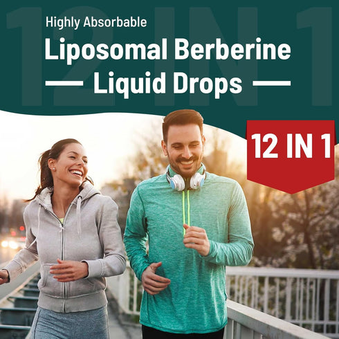 Berberine HCl Drops Supplement 3000 mg - Liposomal Berberine HCl Liquid - AMPK Activator with Turmeric, Ceylon Cinnamon, 12 Natural Ingredients - ...