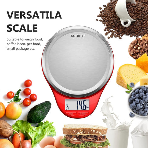 Food Scale, NUTRI FIT Kitchen Scales Digital Weight Grams and Ounces Large Stainless Steel Platform for Baking Cooking Weight Loss, High Accuracy ...