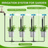24 Pcs Drip Irrigation System Kits for Garden, 1/4" Irrigation Tubing 4-Outlet Misting Nozzle and Tee-connectors for Plant Flower Raised Bed Lawn ...