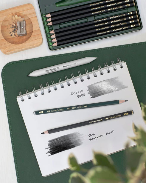Faber-Castell Pitt Graphite Matte Pencil Set, Metal Tin of 6 Graphite Pencils, Sketching and Drawing Pencil Set (B, 4B, 6B, 8B, 10B, 12B)...
