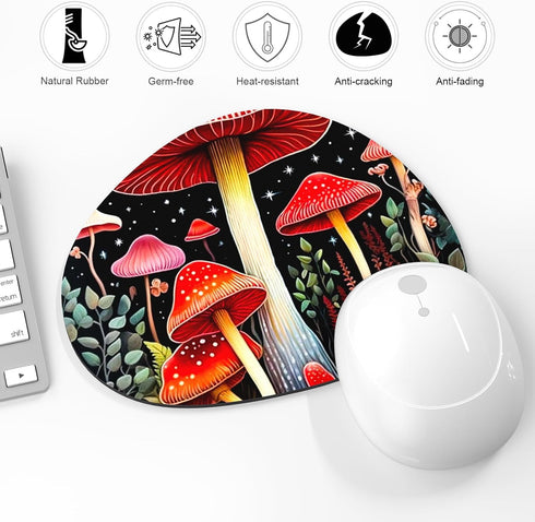 Mouse Pad, Premium-Textured Oval Computer Mousepad, 8.7" x 7.1" Thick 3mm Anti-Slip Waterproof Rubber Mouse Mat, Cute Mouse Pad for Office, Home, ...