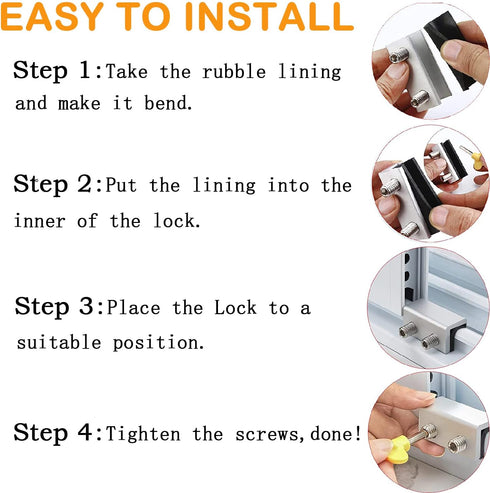 Window Locks, 4 Sets Premium Sliding Window Locks Security Up and Down Window, Vinyl Double window locks for Childproof Home Safety, Adjustable Ve...