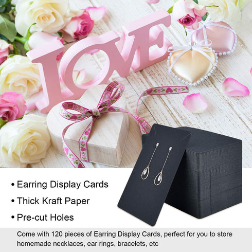 Coopay 120 Pieces Earring Necklace Display Cards Jewelry Holder Cards with 200 Earring Backs and 120 Self-Sealing Bags for Ear Pendants Necklaces ...