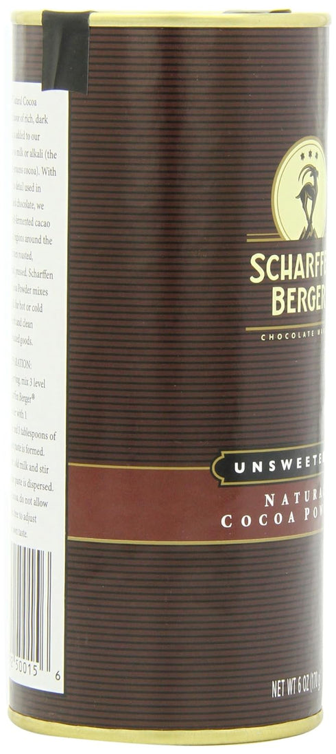 Scharffen Berger Natural Unsweetened Cocoa Powder, 6-Ounce Canisters (Pack of 2)...
