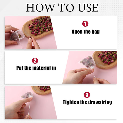 100 Pcs Loose Tea Bags Tea Filter Bags Disposable Tea Bags for Loose Leaf Tea Mesh Small Drawstring Empty Tea Bags for Coffee, Herbs, Spice Sachet...