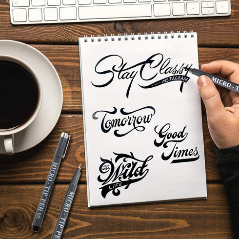 Hand Lettering Pens, 15 Pack Calligraphy Brush Pen Markers Black Ink for Beginners Writing, Lettering, Journaling, Art Drawing, Signature, Illustr...