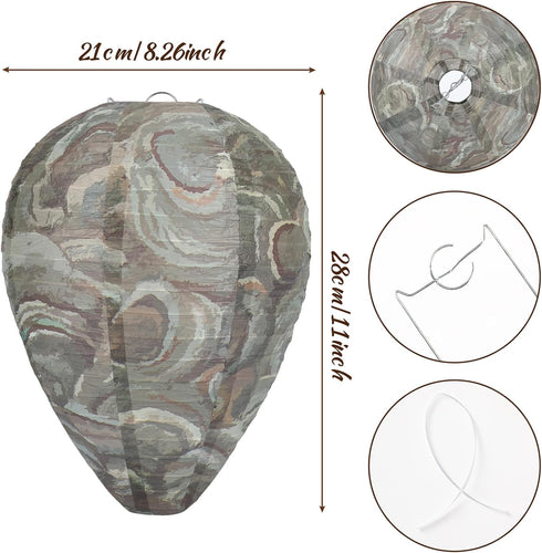 DECYOOL 4 Pack Paper Wasp Nest Decoy Hanging Wasp Nest Stay Away from Wasps Hornets Yellow Jackets(Dark Green)...