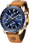 BENYAR Mens Watches Quartz Chronograph Business Luxury Brand Waterproof Wristwatches Fashion Brown Leather Watches for Men...