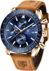BENYAR Mens Watches Quartz Chronograph Business Luxury Brand Waterproof Wristwatches Fashion Brown Leather Watches for Men...