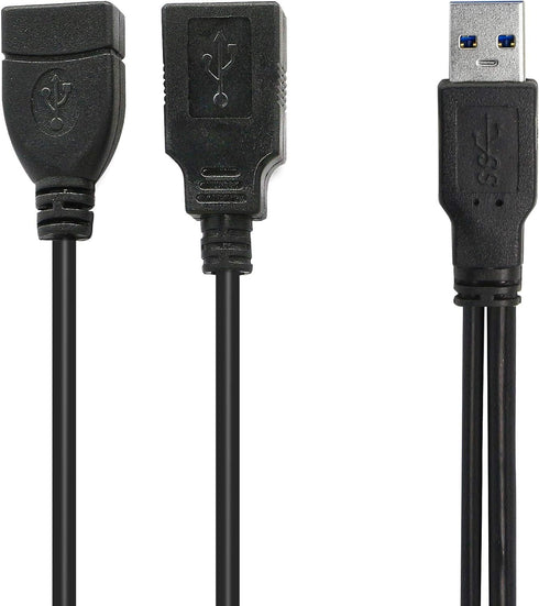 GINTOOYUN USB 3.0 Splitter Cable,USB Type A 3.0 Male to 3.0 Female and 2.0 Female Y Extension Splitter Cable for PC,Laptop,Length 30cm...