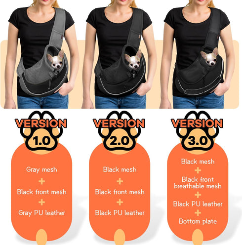 YUDODO Pet Dog Sling Carrier Breathable Mesh Travel Safe Sling Bag Carrier for Dogs Cats...