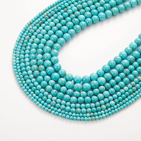 100Pcs Natural Stone Beads 8mm Turquoise Round Gemstone Loose Beads with Elastic Bracelet String for Bracelets Necklace Jewelry Making...