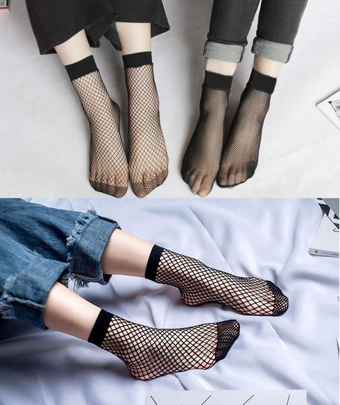 PENTA ANGEL 3 Pairs Women Black Lace Fishnet Socks Elastic Ankle High Dress Hollow Out Mesh Net Socks Tights for Summer Wear...