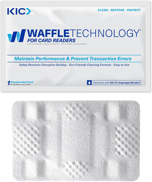 KICTeam - Waffletechnology® Cleaning Cards for Card Reader Payment Machines (40 Cards) - Presaturated with Quick Drying Solution - Made in USA...