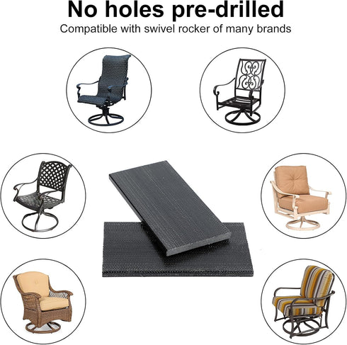 LukLoy Swivel Rocker Patio Chair Spring Plate Replacement Parts, 2.5" X 5" Universal Fiberglass Patio Chairs Swivel Rocking Chair Parts, 2 Pack...