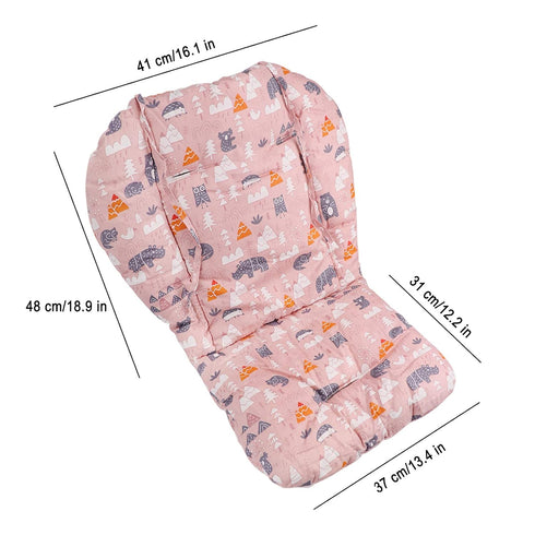 Baby High Chair Cushion, Thick Pad for Wooden High Chair, Baby Dining Chair Liner Mat (Pink Forest...