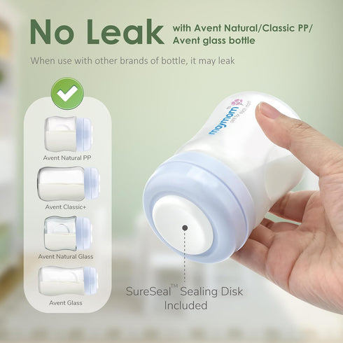Maymom Screw Lids Aka Travel Caps with Rewritable Sealing Disc Compatible with Avent Bottle, Maymom Wide Mouth Bottles; Cap Replace Avent Natural ...