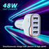 SUNDA 48W/9.6A USB Fast Car Charger, 4-Ports Car Charger Adapter for Apple and Android Smart-Phones, Car Phone Smart Charger Compatible with iPhon...