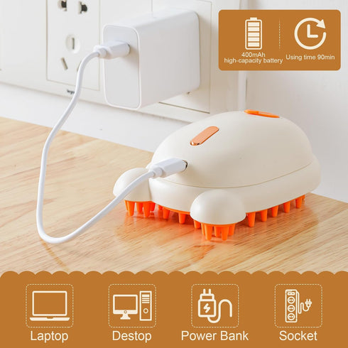 Cat Steam Brush Rechargeable Cat Brush Steamer for Shedding,Self-Cleaning Grooming Brush for Long &Short Haired Dogs and Cats,Remove and Clean Tan...