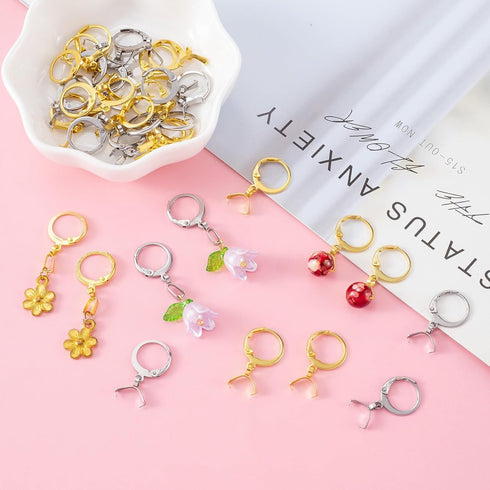 PAGOW 40pcs Stainless Steel French Earring Hooks Leverback Ear Wires Hypoallergenic Pendant Clasp Supplies for DIY Jewelry Making...