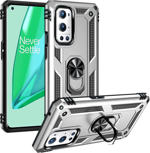 Military Grade Drop Impact for Oneplus 9 Pro Case Oneplus 9 Pro 5G Case 360 Metal Rotating Ring Kickstand Holder Armor Heavy Duty Shockproof for O...
