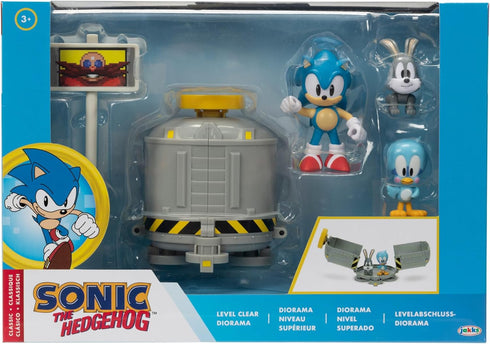 Sonic The Hedgehog 2.5" Level Clear Diorama with Sonic, flicky & Pocky...