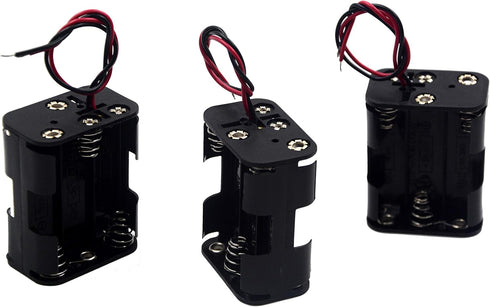 (Pack of 3 6 AA Battery Holder, 9v AA Battery Holder, 6 AA Battery Holder with Leads...