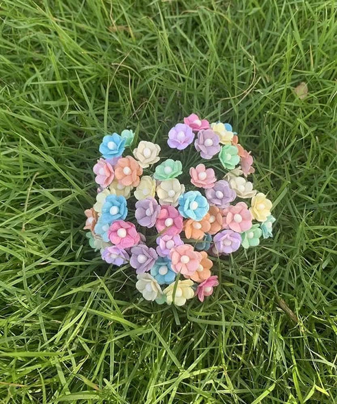 100 pcs Mini Flowers Mulberry Paper Flowers 13-15 mm Scrapbook Craft Card DIY Craft Using for Crafts, Bouquets, Scrapbooks, Decorations, Greeting ...