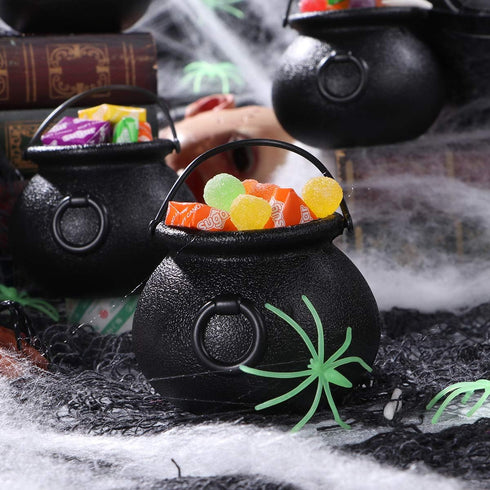 Toyvian 9 Pack Black Cauldron,Halloween Candy Holder Bucket Kettle Mini Cauldrons Trick Or Treat Bucket Party Favors Novelty Candy Holder Pot with...