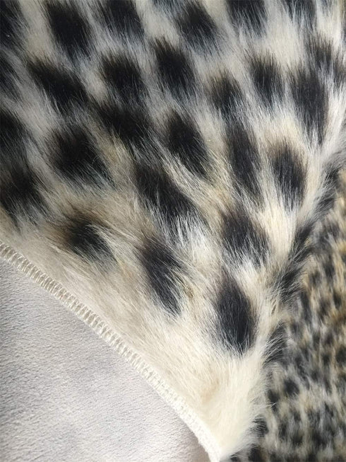 Leopard Print Rug Faux Fur Cheetah Rug Cowhide Animal Skin Mat Carpet for Office, Livingroom, Bedroom Non-Slip Home Decor 40x37Inch/ 3.2x3.1Ft...