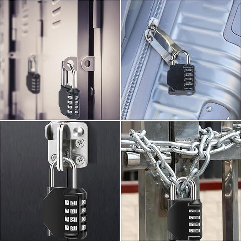 Combination Lock Waterproof 4 Digit Padlocks with Combination Code, Zinc Alloy Combination Lock for Door, Tool Boxes, Schools, Gym, Garden, Fences...