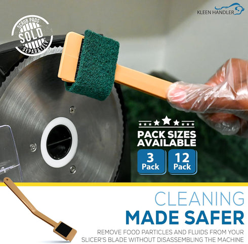 3 Pack EZ Scrub-Slicer Cleaning Tool, Electric Blade Cleaning, Deli Slicing Machine Cleaner, Clean Mandolin Slicer Safely (3 Handles)...