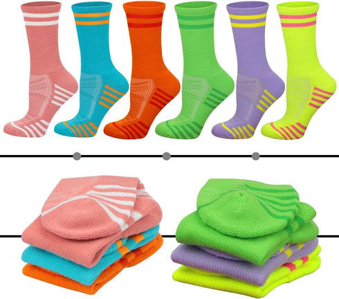 Women's Athletic Crew Socks 6 Pack, Running Breathable Cushion Socks with Arch Support...