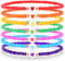 Colorful Beaded Bracelets for Women Glass Seed Beads Stackable Heart Beads Rainbow Stretch Friendship Bracelets Elastic Heishi Surfer Bracelets Se...
