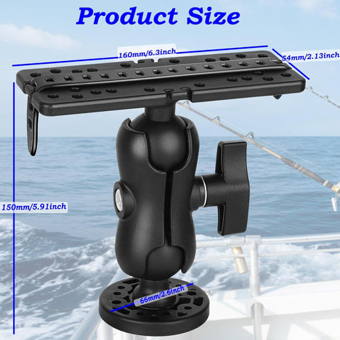 Fish Finder Mount - 360 Degree Ball-Mount Fish Finder Mount Base - Plastic Fish Finder Bracket - Fish Finder Holder - Fish Finder Rack for Boat Ka...