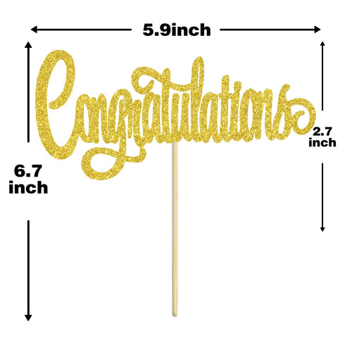 Congratulations Cake Topper, Congrats Grad Graduate, 2025 Graduation/Wedding/Birthday/Anniversary/Retirement Celebration Party Decorations Supplie...