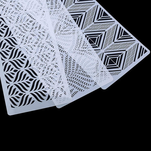 RAYNAG 3 Pcs Cake Decorating Stencils Mold Plastic Templates Spray Floral Cake Molds Cookie Fondant Dessert Decorating Molds Side Baking Mesh Sten...