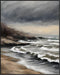 Posterizer 1 pcs-the sea and the beach in winter in oil painting style-2-Landscape & Nature Art-GIft for Men Women Teens-Dining Room Decor- unfram...