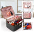 Large Travel Makeup Bag - Double-Layer Cosmetic Organizer for Brushes and Toiletry Essentials, Ideal for Women...