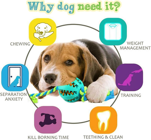 Interactive Rope Toys for Puppies?Adjustable Food Dispensing Dog Toy Balls for Teeth Cleaning and Mental Stimulation to Keep Them Busy, Dog Teeth ...
