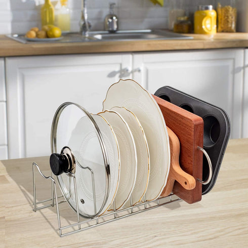 Pot Lid Holder, Stainless Steel Kitchen Organizer Rack Rest, Storage Cutting Boards, Bakeware, Pots & Pans, Serving Trays, Reusable Containers in ...