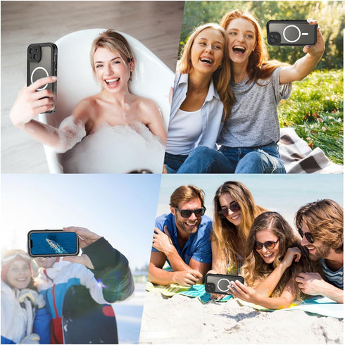 Full Body Case for iPhone 15 6.1 Inch,Waterproof DirtProof DropProof SnowProof Anti-Scratch Magnetic Clear Rugged Built-in Screen Protector Heavy ...