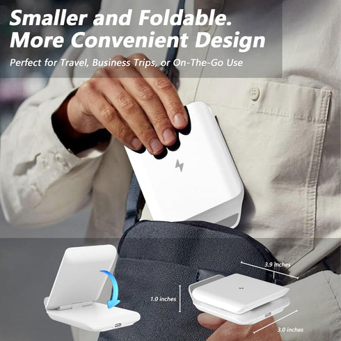 Wireless Charger for Samsung Galaxy Z Flip, Foldable Portable Travel Wireless Charging Stand, 15W Fast Wireless Charger Station for Galaxy Z Flip6...