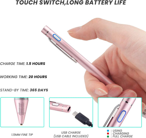 Stylus Pens for Acer Chromebook Spin 11 Touchscreen,Rsepvwy Active Stylus Digital Pen with 1.5mm Ultra Fine Tip Stylist Pencil for Acer Chromebook...