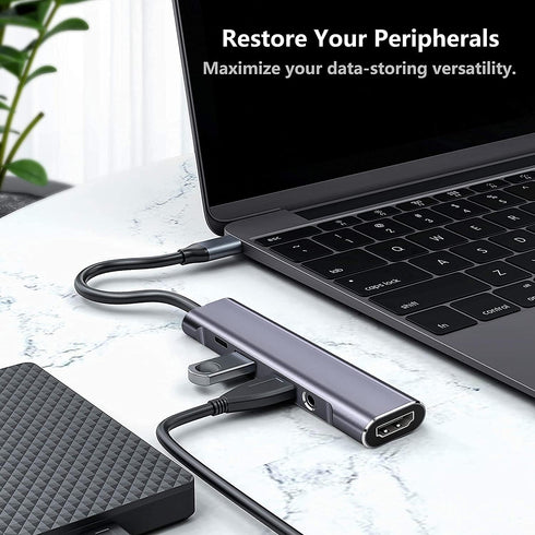 USB C to HDMI Adapter Dex Dock for Galaxy S25/S24/S23/S22/Note20/TabS9/S8/S7,Type-c hub with 3.5mm Audio Jack,4K HDMI,USB3.0,PD 60W,Adapter for iP...